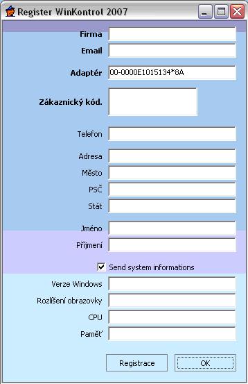 Register WinKontrol 2007