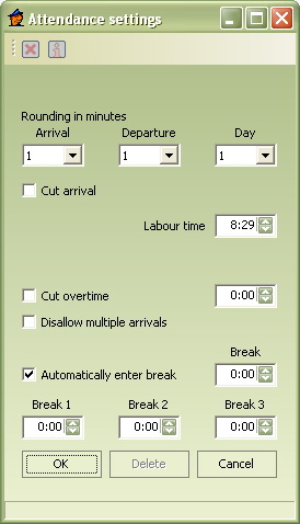 Attendance setup