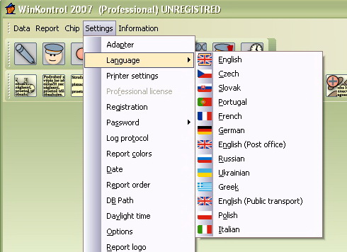 Language setup 