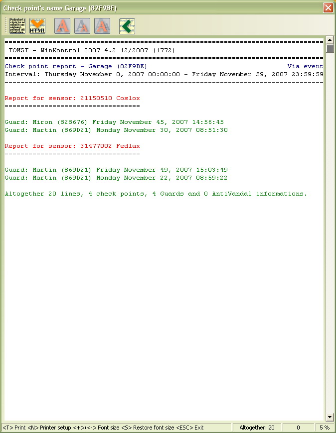 Checkpoint report 