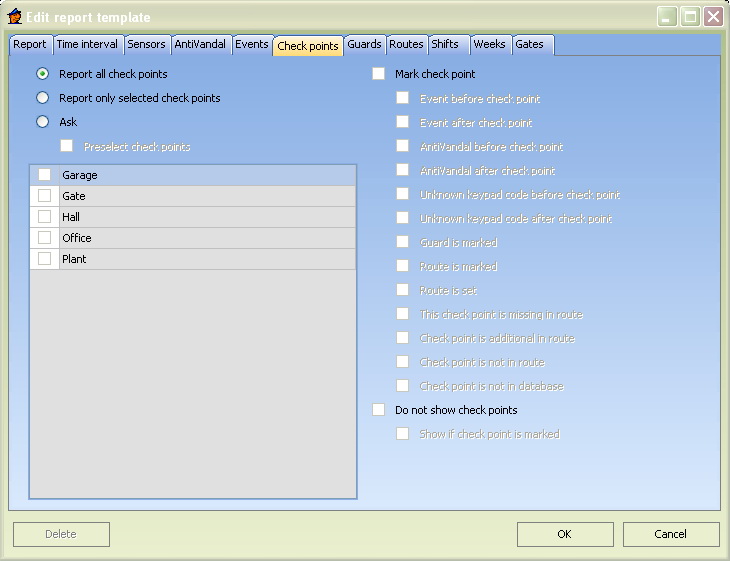 Edit report template