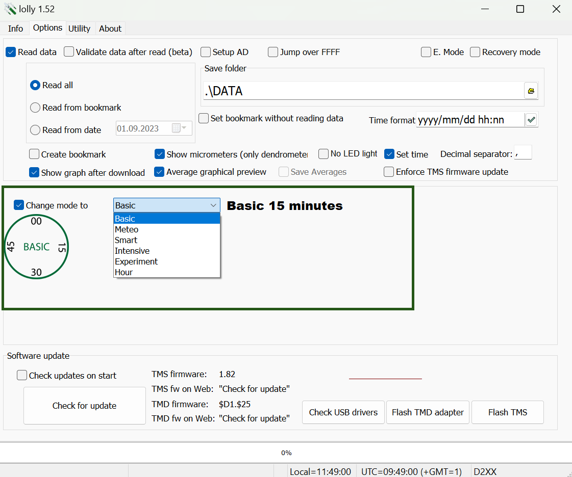 Lolly change mode dialog